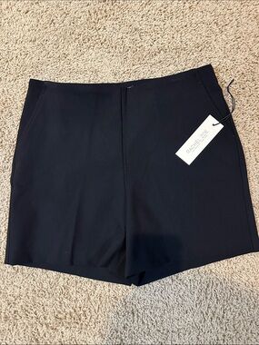 Rachel Zoe Black High-Waist Tailored Stretch Shorts